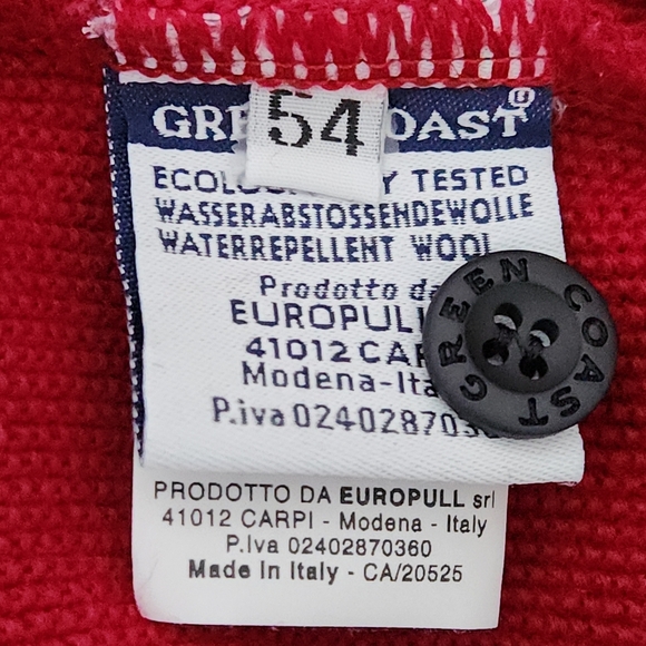 GREEN COAST Italian Sweater merino blend pop corn knit red (size 54 = large) - Picture 11 of 16